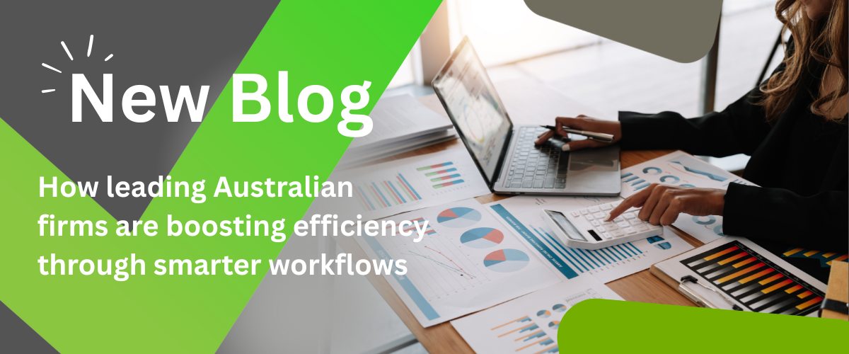 Image header for a blog containing a photograph of someone sitting at a work desk with laptop and paperwork